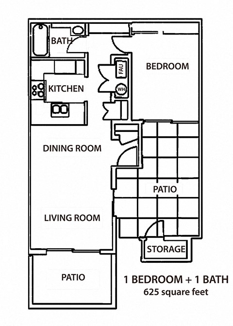 Westview Terrace_1 Bedroom Floor Plan